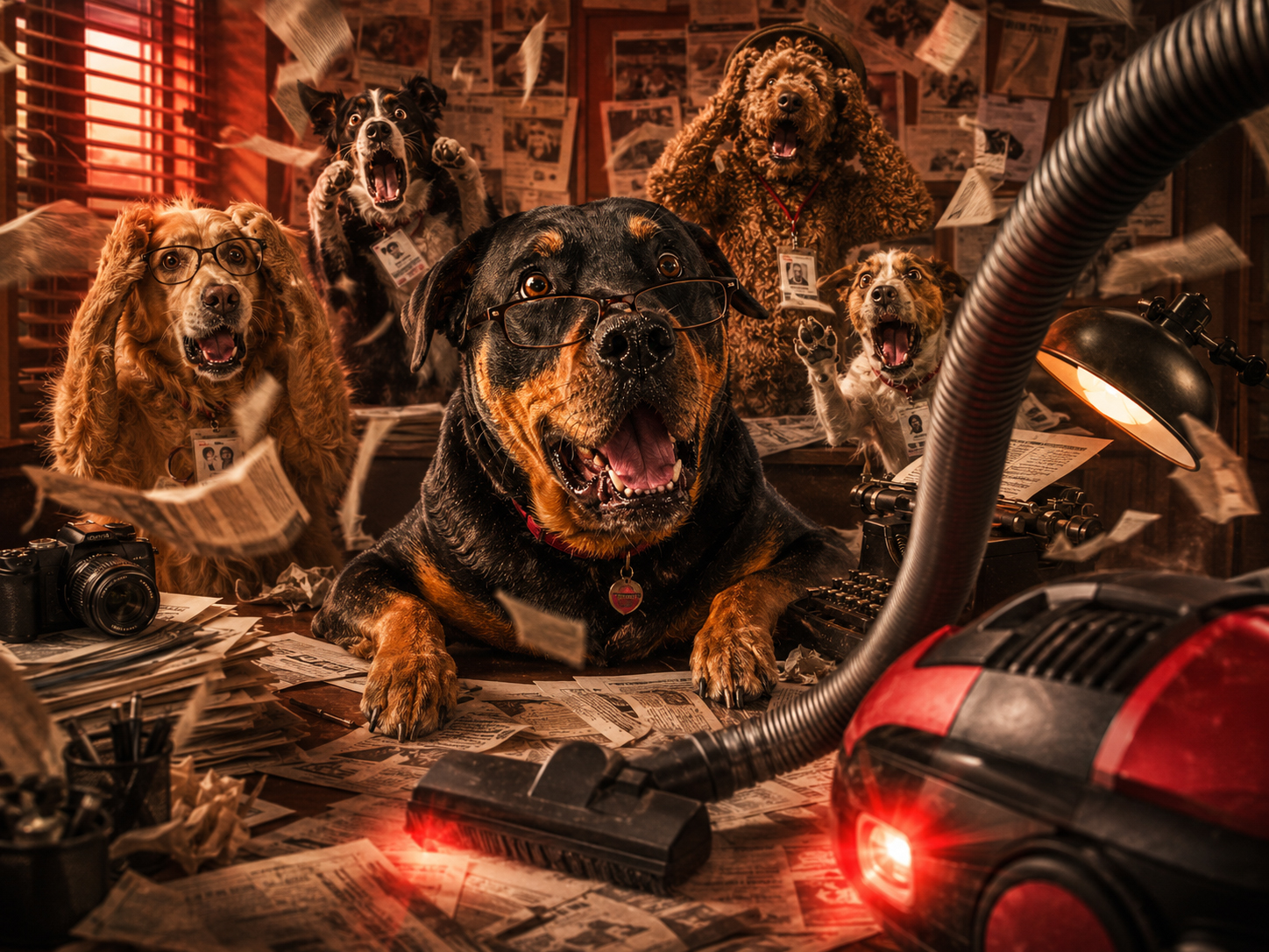 Vacuum returns and dogs panic in the newsroom