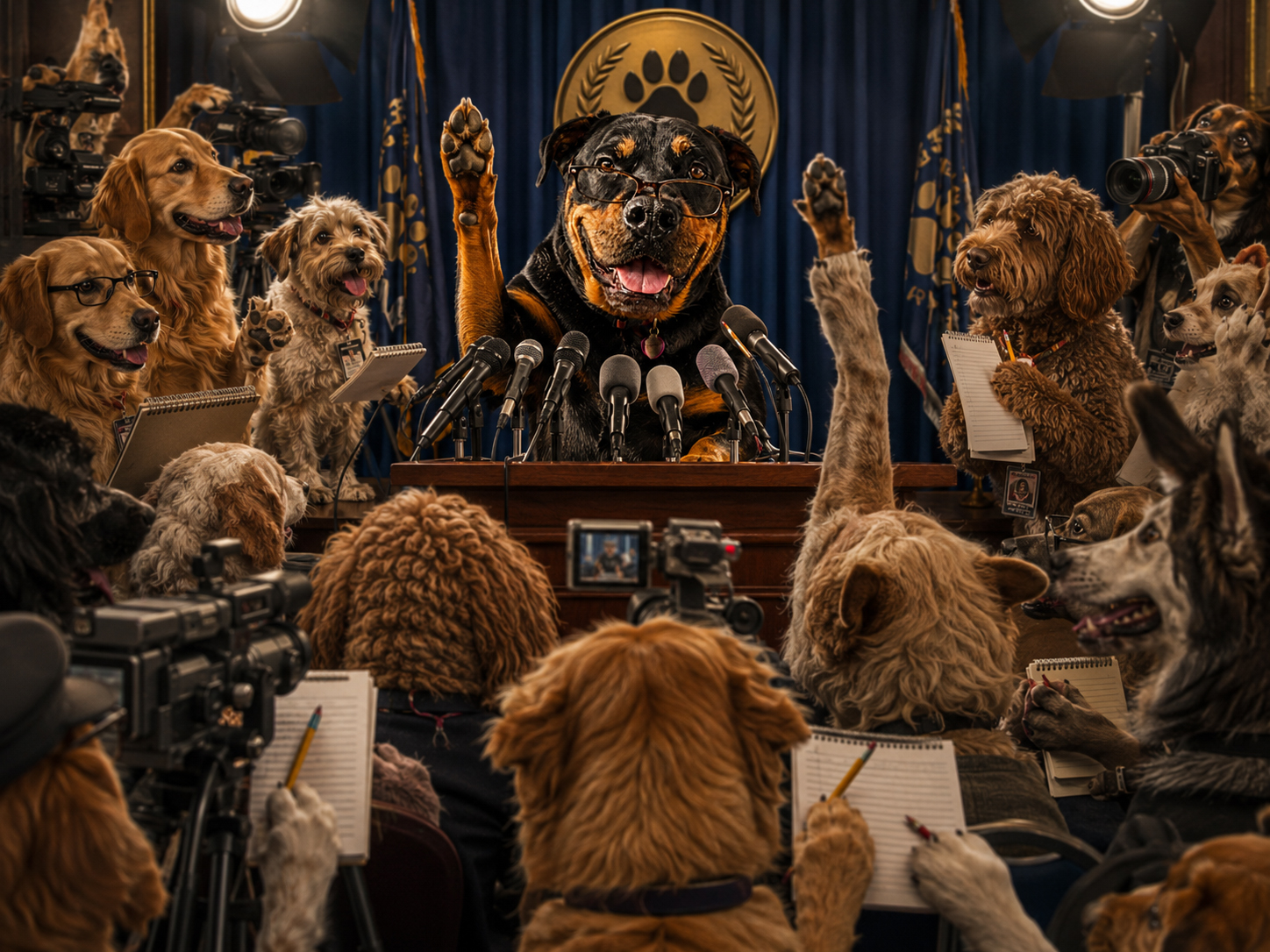 Dog press conference answering frequently asked questions
